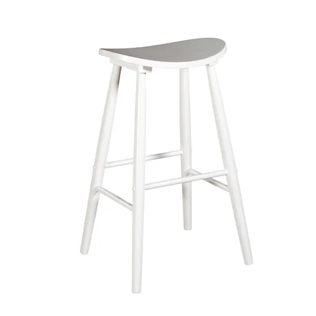 29" Solid Wood Curved Seat Stool